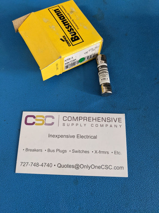 KTK-3 - Bussmann 3A Amp 600V Limitron Fast Acting Fuse 10 Pk