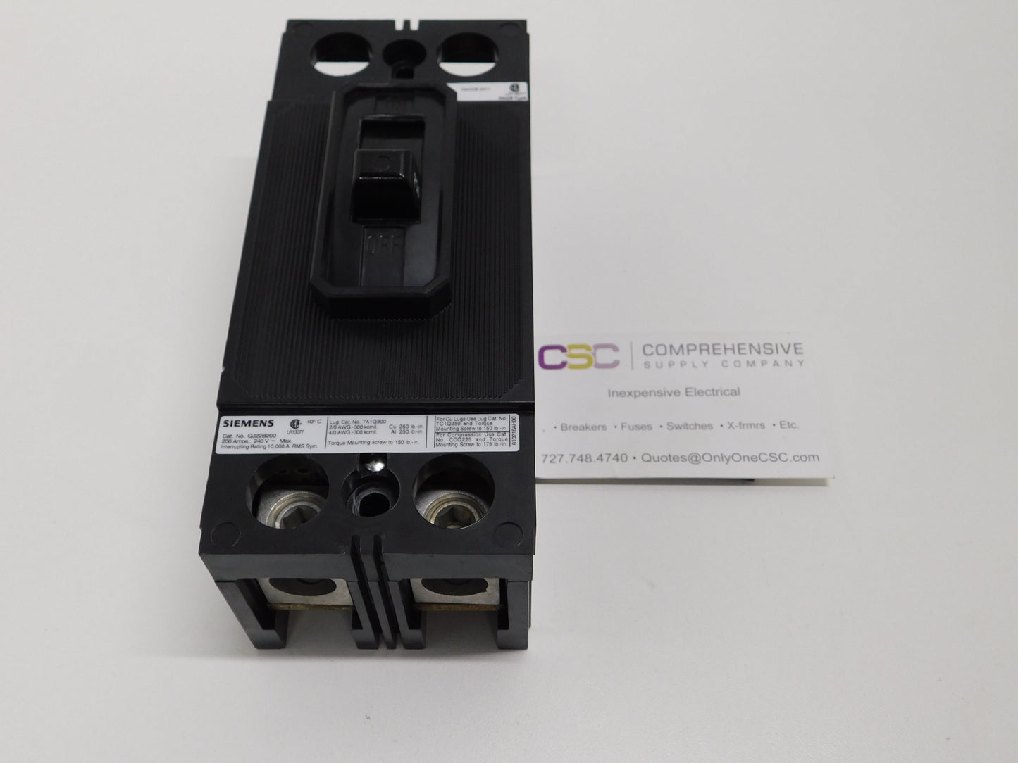 QJ22B200 - Siemens 200A Amp 2P Pole 10kA@240V Bolt On Circuit Breaker