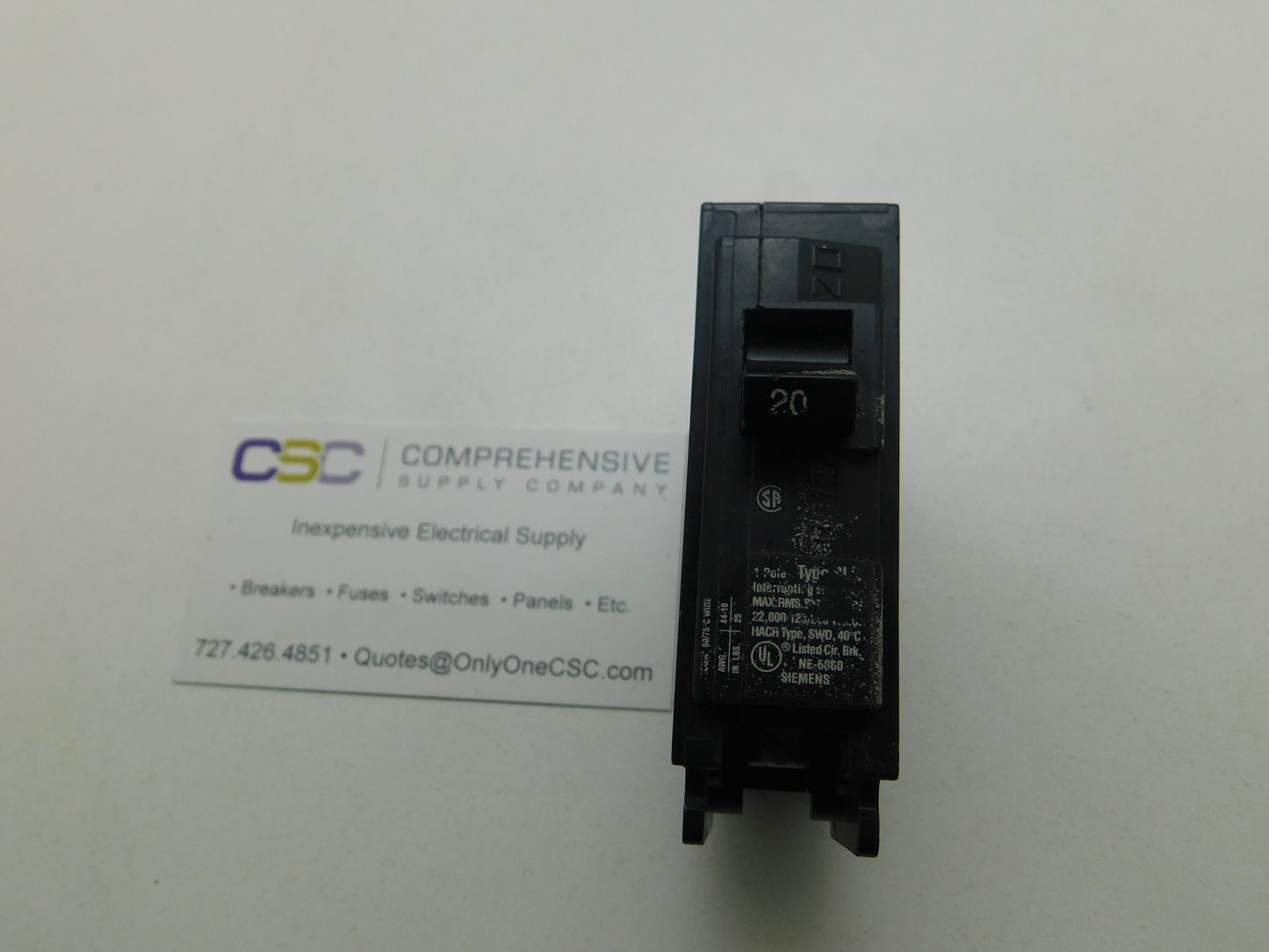 B120H - Siemens 20A Amp 1P Pole 22kA@120/240V Bolt On Circuit Breaker - Older Series