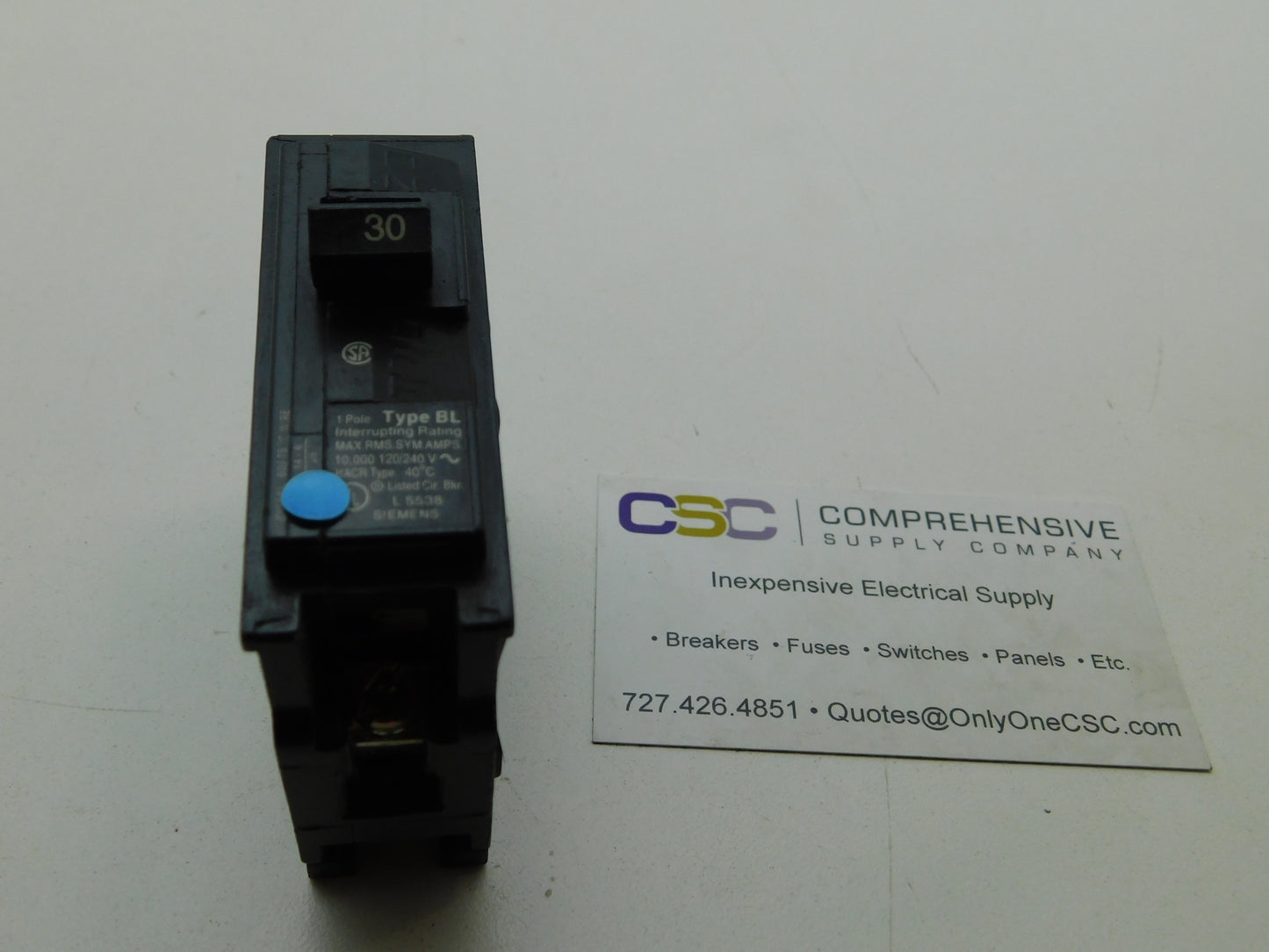 B130 - Siemens 30A Amp 1P Pole 10kA@120/240V Bolt On Circuit Breaker