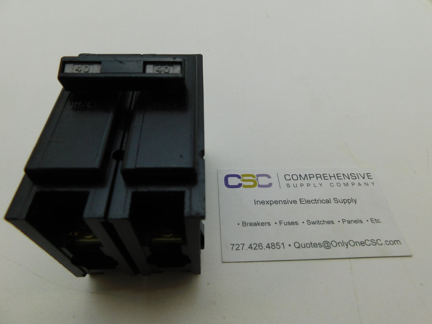 BR240 - Eaton 40A Amp 2P Pole 10kA@120/240V Plug On Circuit Breaker W/White Handle
