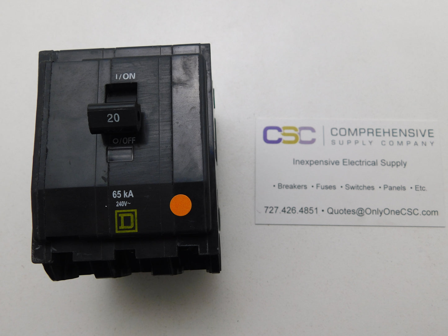 QH320 - Square D 20A Amp 3P Pole 65kA@240V Plug On Circuit Breaker