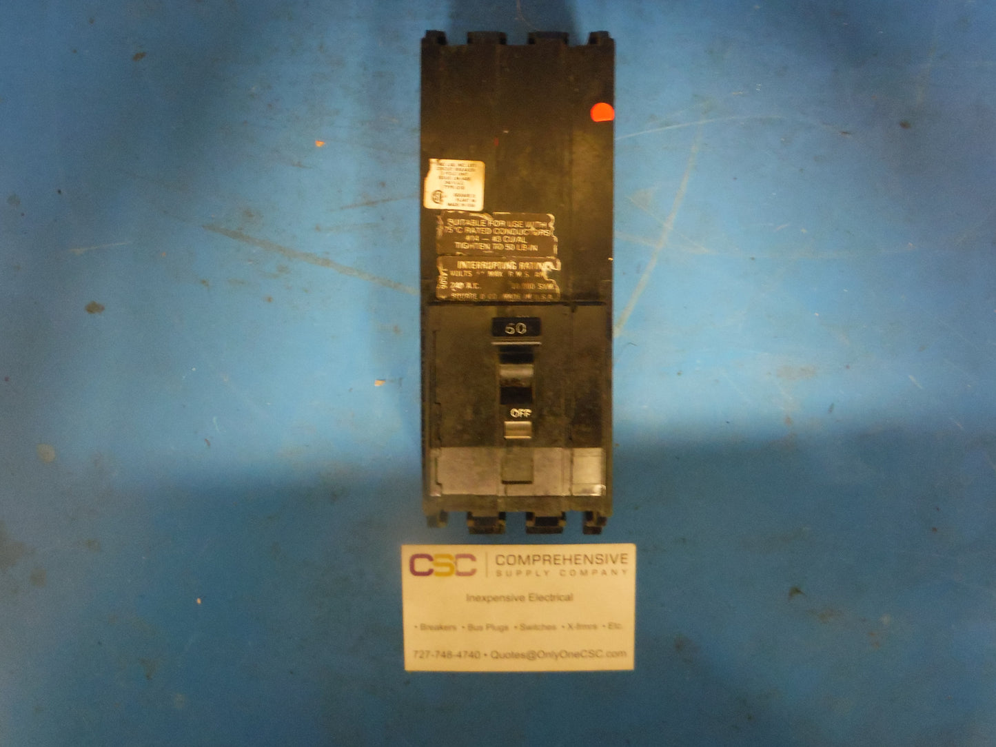 Q1B360 - Square D 60A Amp 3P Pole 10kA@240V Bolt On Q1B Circuit Breaker