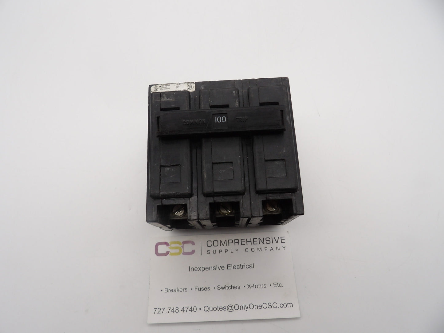 BAB3100H - Eaton 100A Amp 3P Pole 10kA@240V Bolt On Circuit Breaker