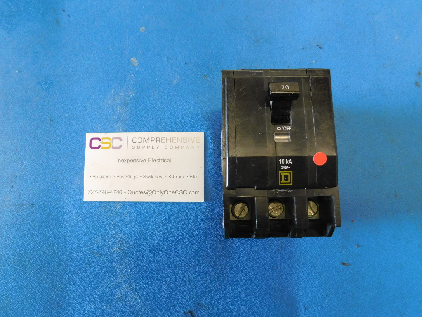 QO370 - Square D 70A Amp 3P Pole 10kA@240V Plug On Circuit Breaker