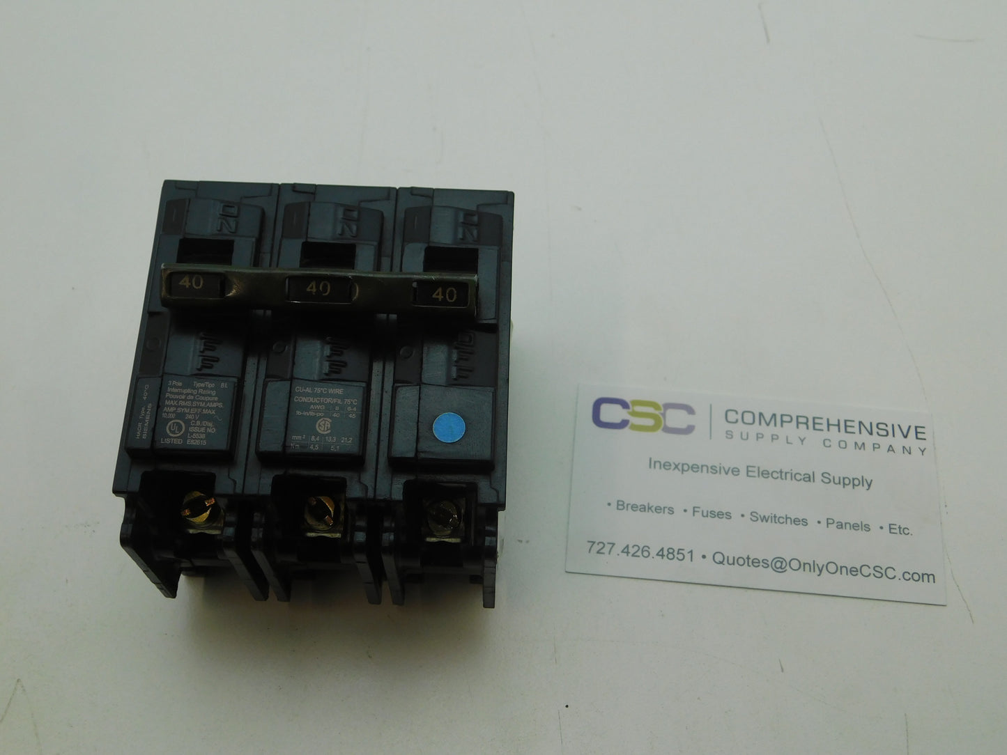 B340 - Siemens 40A Amp 3P Pole 10kA@240V Bolt On Circuit Breaker