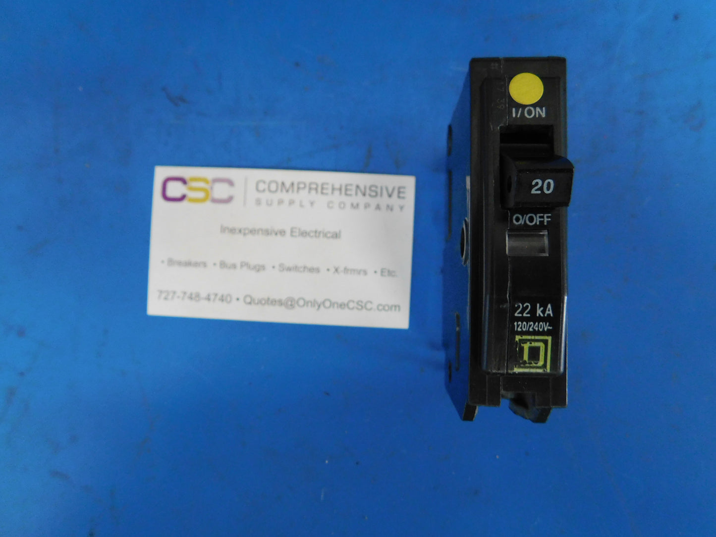 QO120VH - Square D 20A Amp 1P Pole 22kA@120/240V Plug On Circuit Breaker