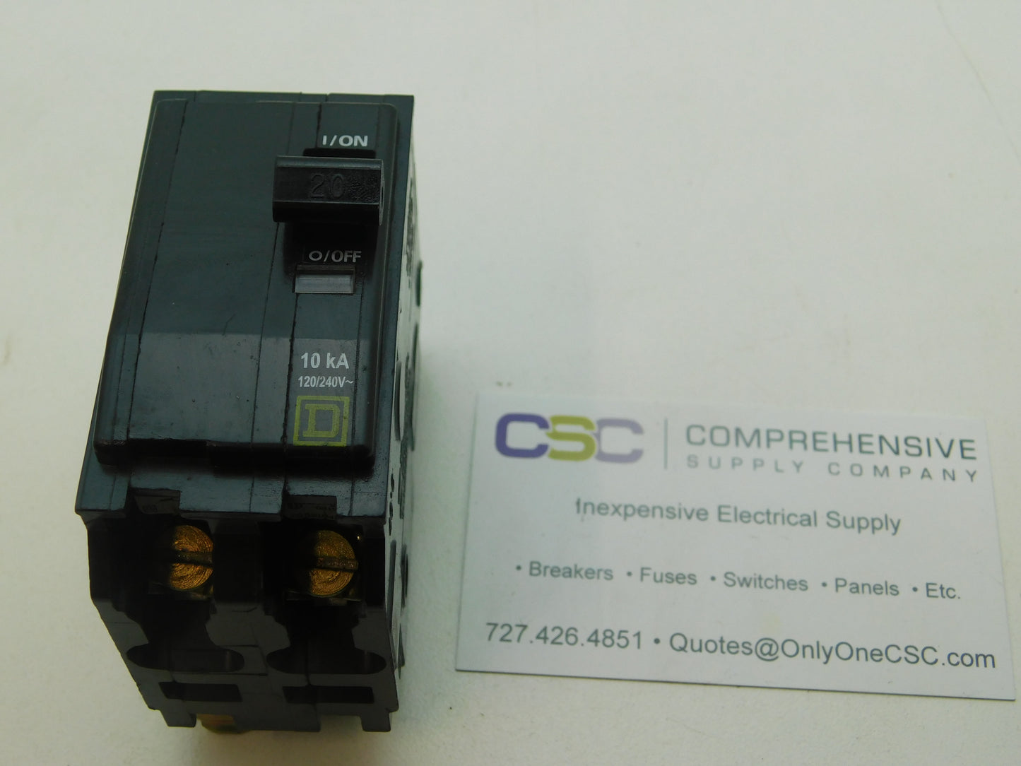 QO220 - Square D 20A Amp 2P Pole 10kA@120/240V Plug On Circuit Breaker