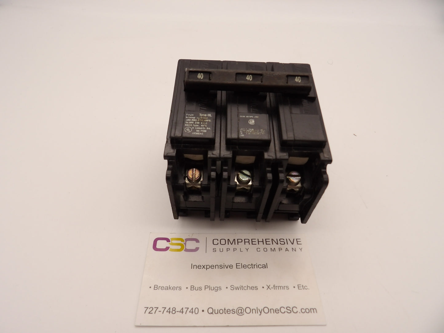 B340 - Siemens 40A Amp 3P Pole 10kA@240V Bolt On Circuit Breaker - Older Series