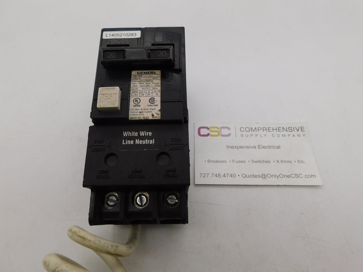 BF220 - Siemens 20A Amp 2P Pole 10kA@120/240V Bolt On Ground Fault GFCI Circuit Breaker