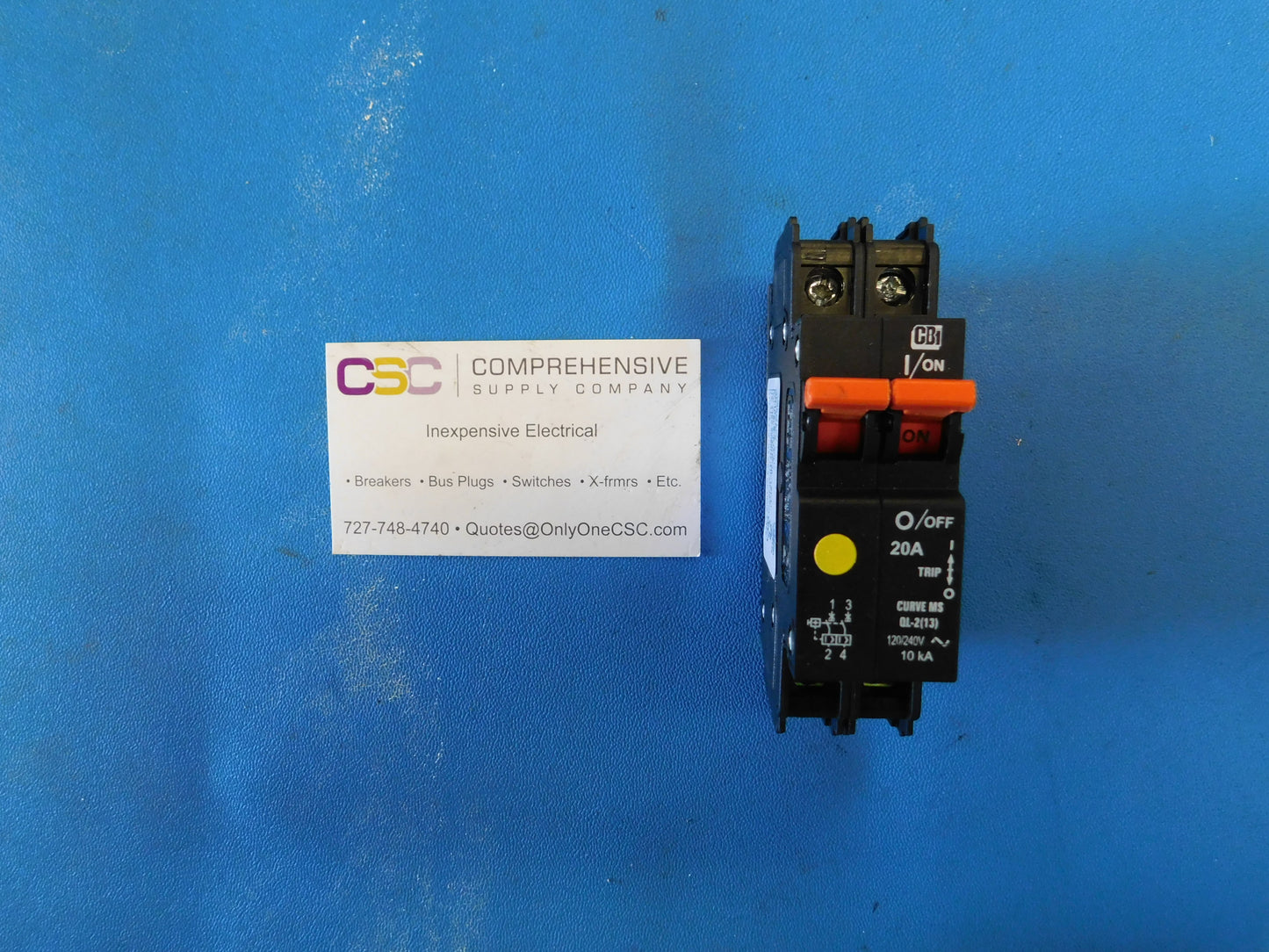QL29MS20 - Cbi 20A Amp 2P Pole 10kA@120/240V Plug On Circuit Breaker