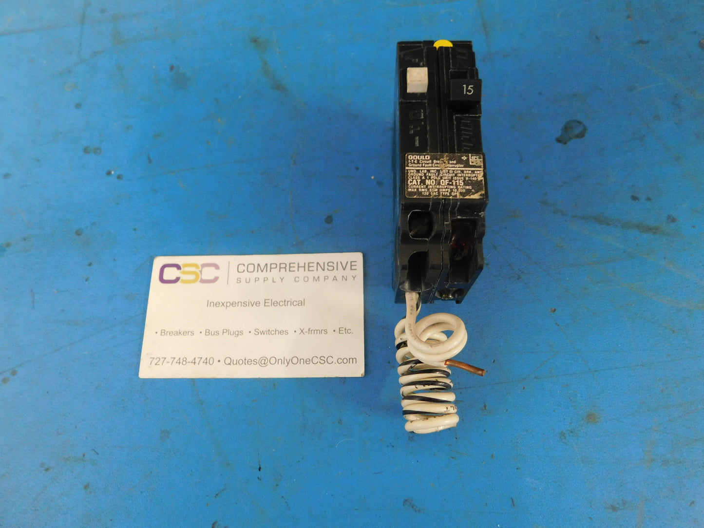 QF115 - Gould 15A Amp 1P Pole 10kA@120V Plug On Ground Fault GFCI Circuit Breaker