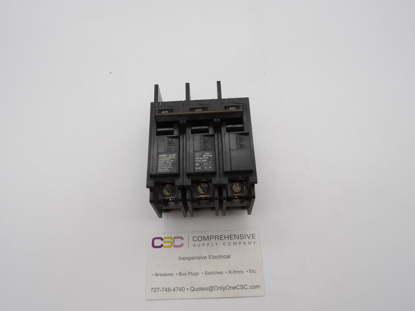 BQ3B060 - Siemens 60A Amp 3P Pole 10kA@240V Bolt On Circuit Breaker - Older Series