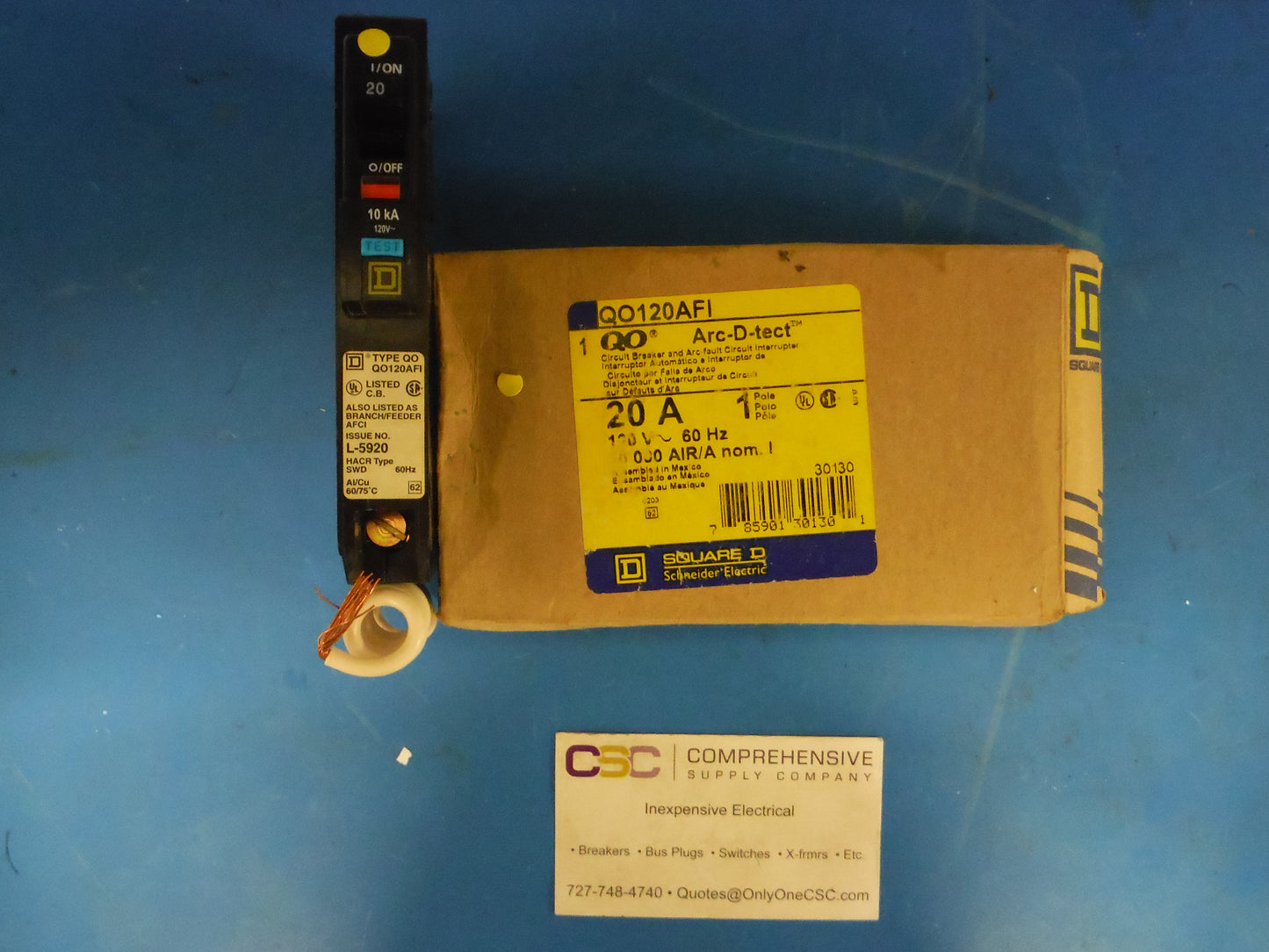 QO120AFI - Square D 20A Amp 1P Pole 10kA@120V Plug On Arc Fault AFCI Circuit Breaker