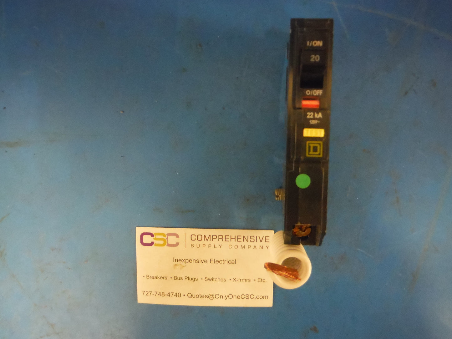 QOB120VHGFI - Square D 20A Amp 1P Pole 22kA@120V Bolt On Ground Fault GFCI Circuit Breaker
