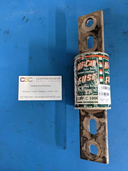 KRP-C-1000 - Bussmann 1000A Amp 600V Class L Hi-Cap Time-Delay Blade Fuse