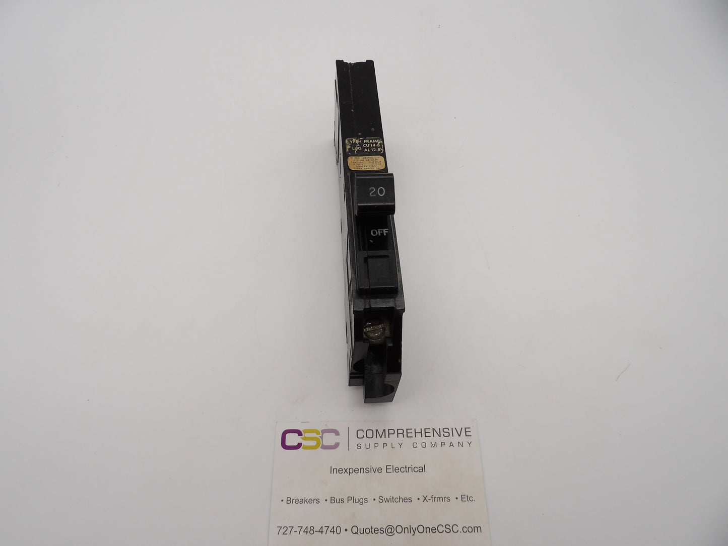 Y1B120 - Square D 20A Amp 1P Pole 10kA@277V Bolt On Circuit Breaker