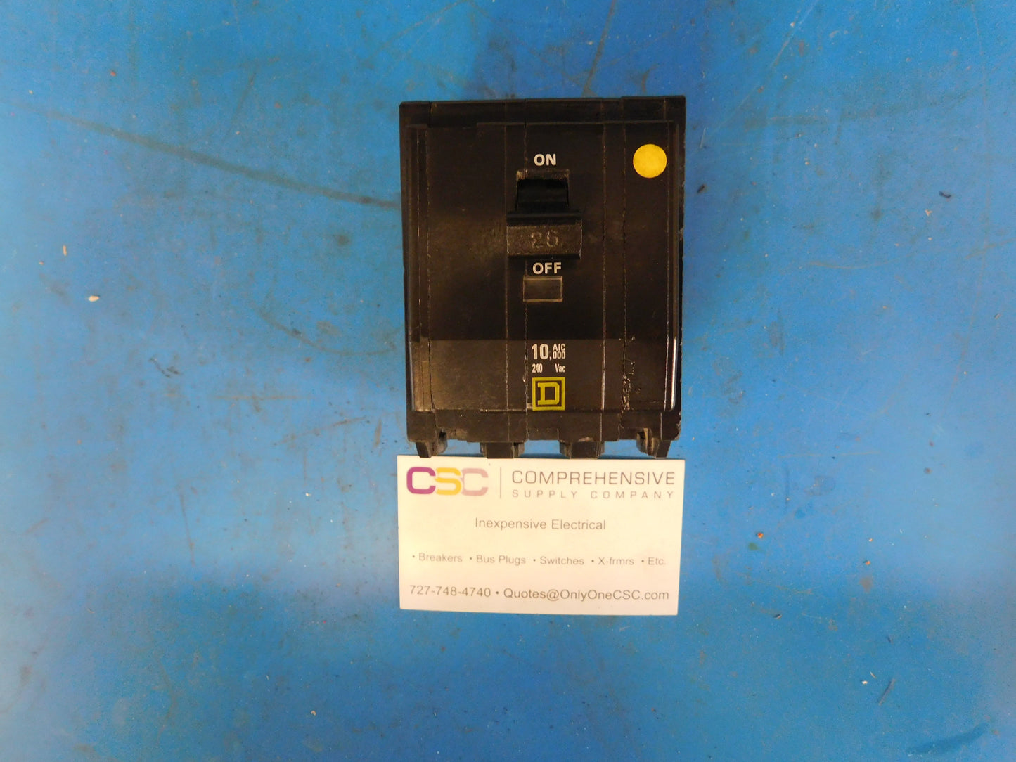 QO325 - Square D 25A Amp 3P Pole 10kA@240V Plug On Circuit Breaker