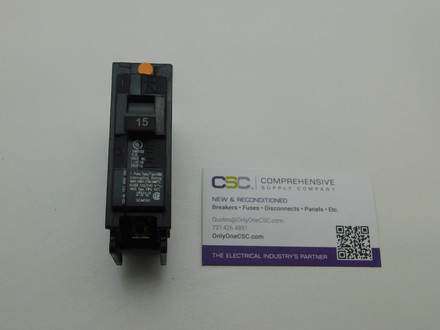 B115HH - Siemens 15A Amp 1P Pole 65kA@120/240V Bolt On Circuit Breaker