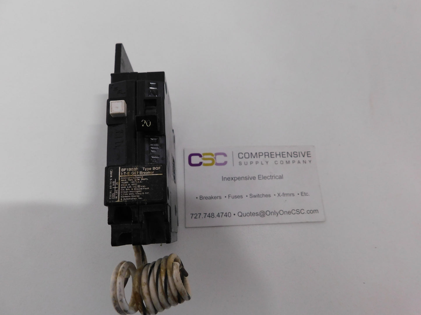 BF1B020 - Siemens 20A Amp 1P Pole 10kA@120V Bolt On Ground Fault GFCI Circuit Breaker