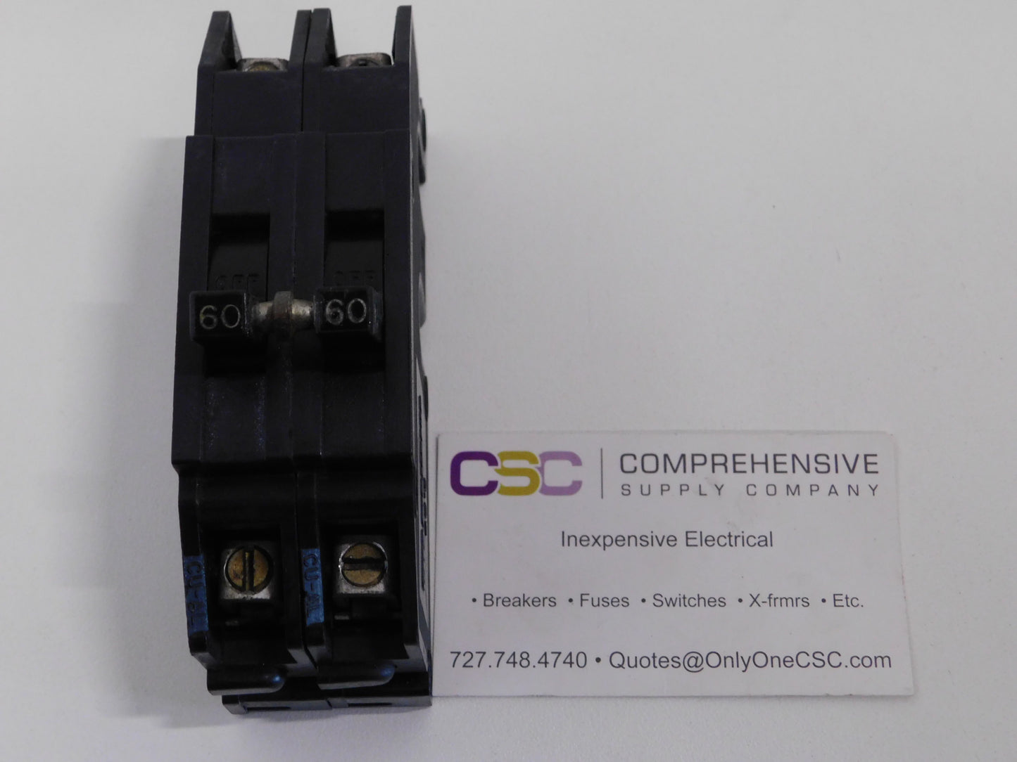 QCP260 - Zinsco 60A Amp 2P Pole 10kA@120/240V Plug On-Feed Thru Circuit Breaker
