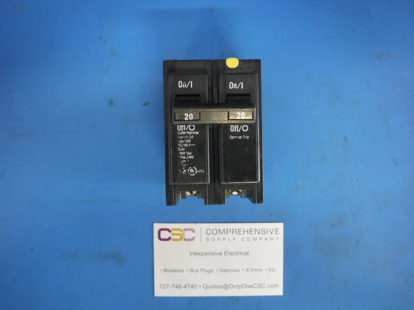 BR220 - Eaton 20A Amp 2P Pole 10kA@120/240V Plug On Circuit Breaker