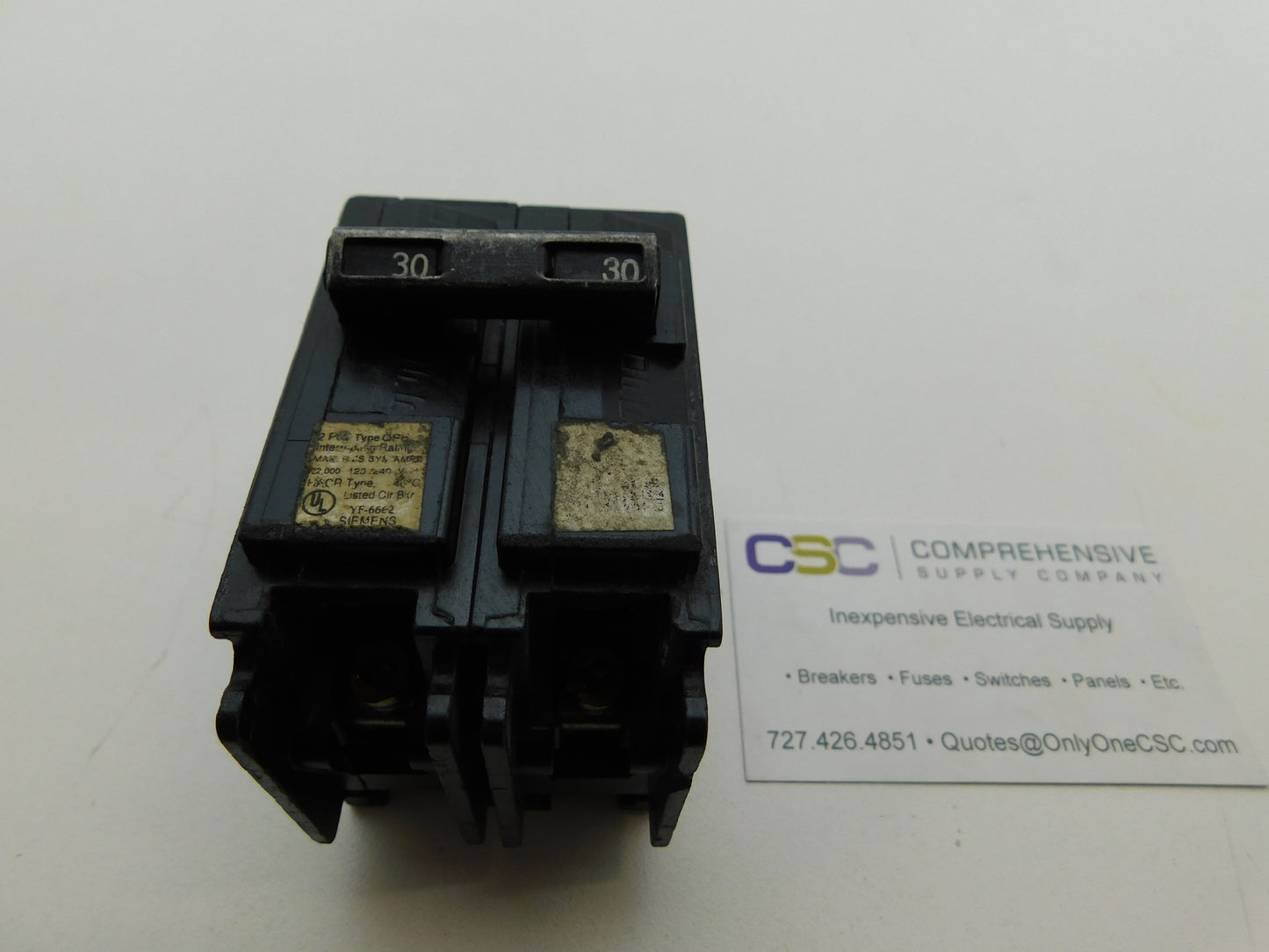 Q230H - Siemens 30A Amp 2P Pole 22kA@120/240V Plug On Circuit Breaker