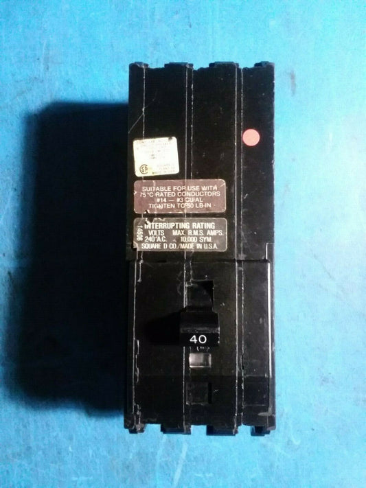Q1B340 - Square D 40A Amp 3P Pole 10kA@240V Bolt On Circuit Breaker