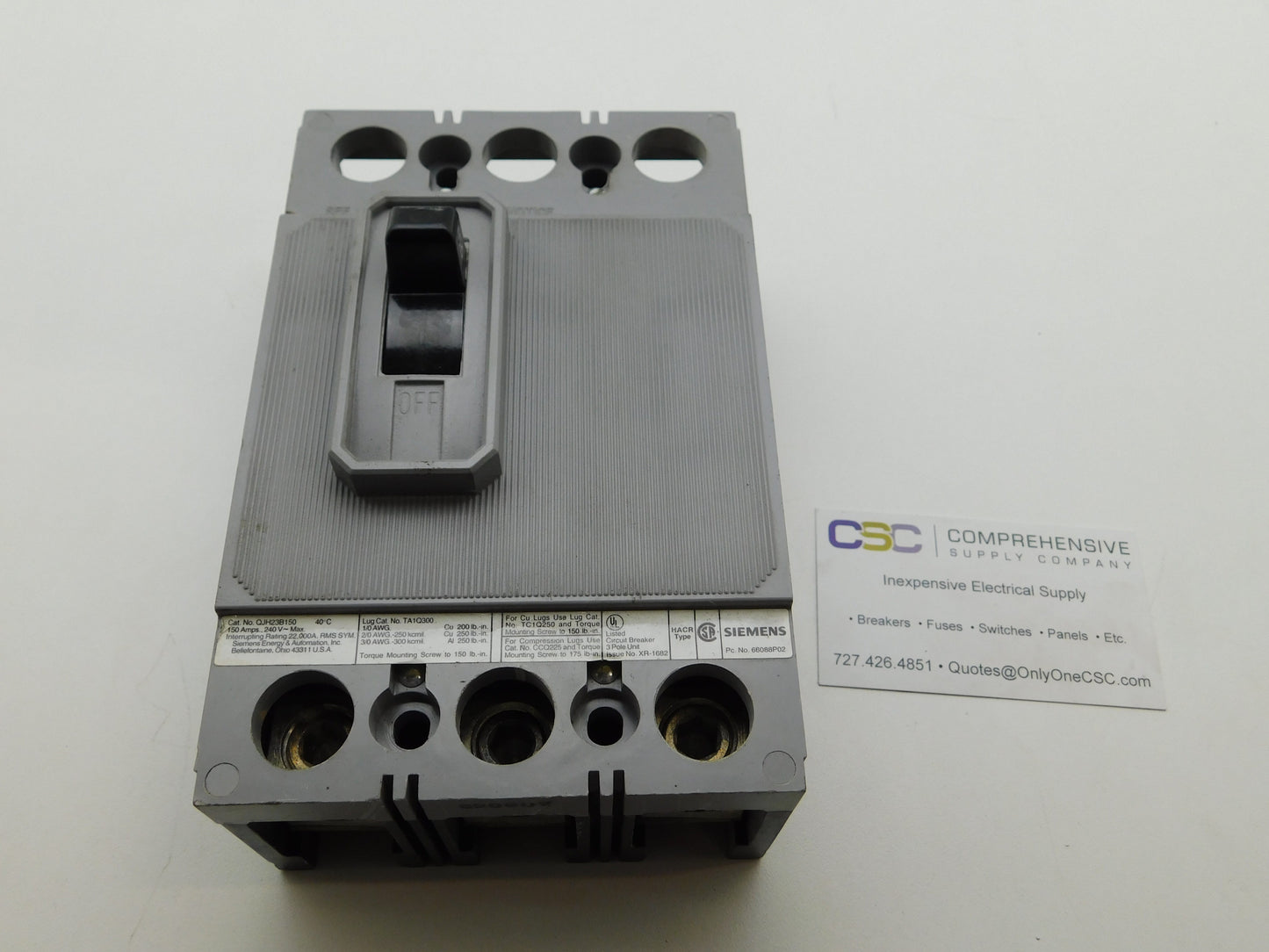 QJH23B150 - Siemens 150A Amp 3P Pole 22kA@240V Bolt On Circuit Breaker