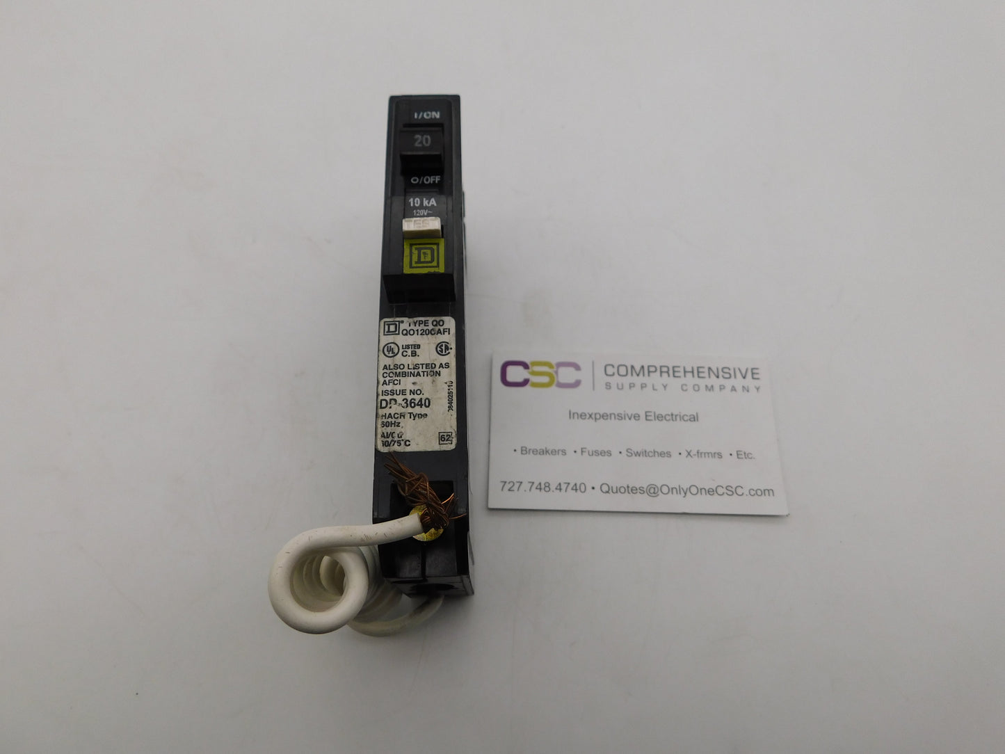 QO120CAFI - Square D 20A Amp 1P Pole 10kA@120V Combo Arc Fault AFCI Circuit Breaker