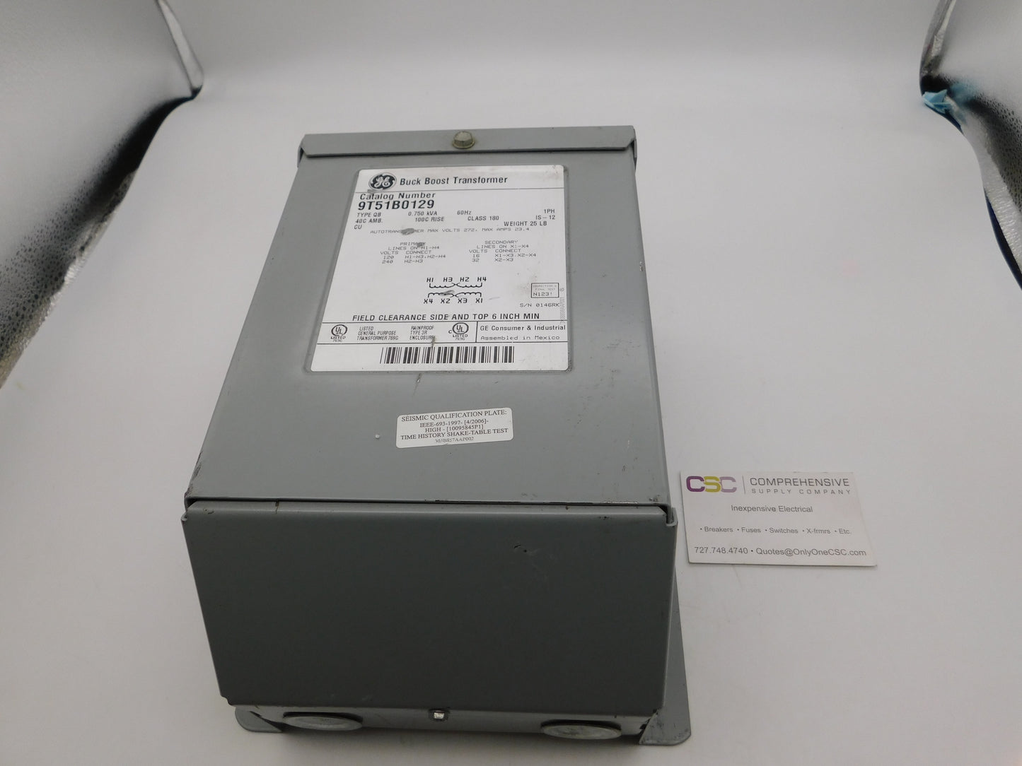 9T51B0129 - GE 0.750Kva 120X240 Pri 16/32 Sec 1Ph Nema 3R Buck Boost Transformer