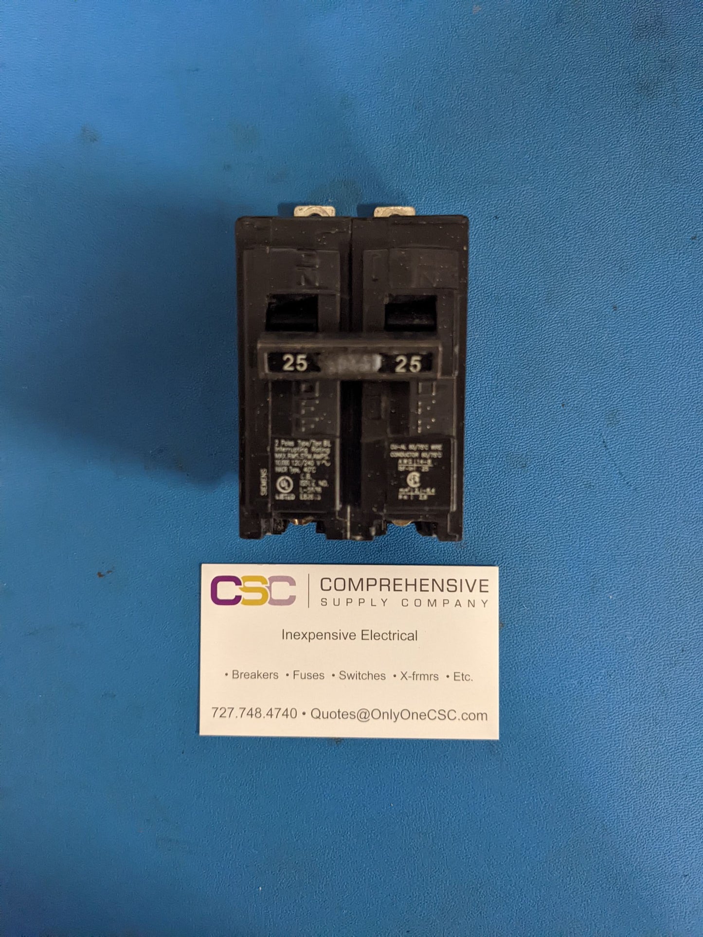 B225 - Siemens 25A Amp 2P Pole 10kA@120/240V Bolt On Circuit Breaker