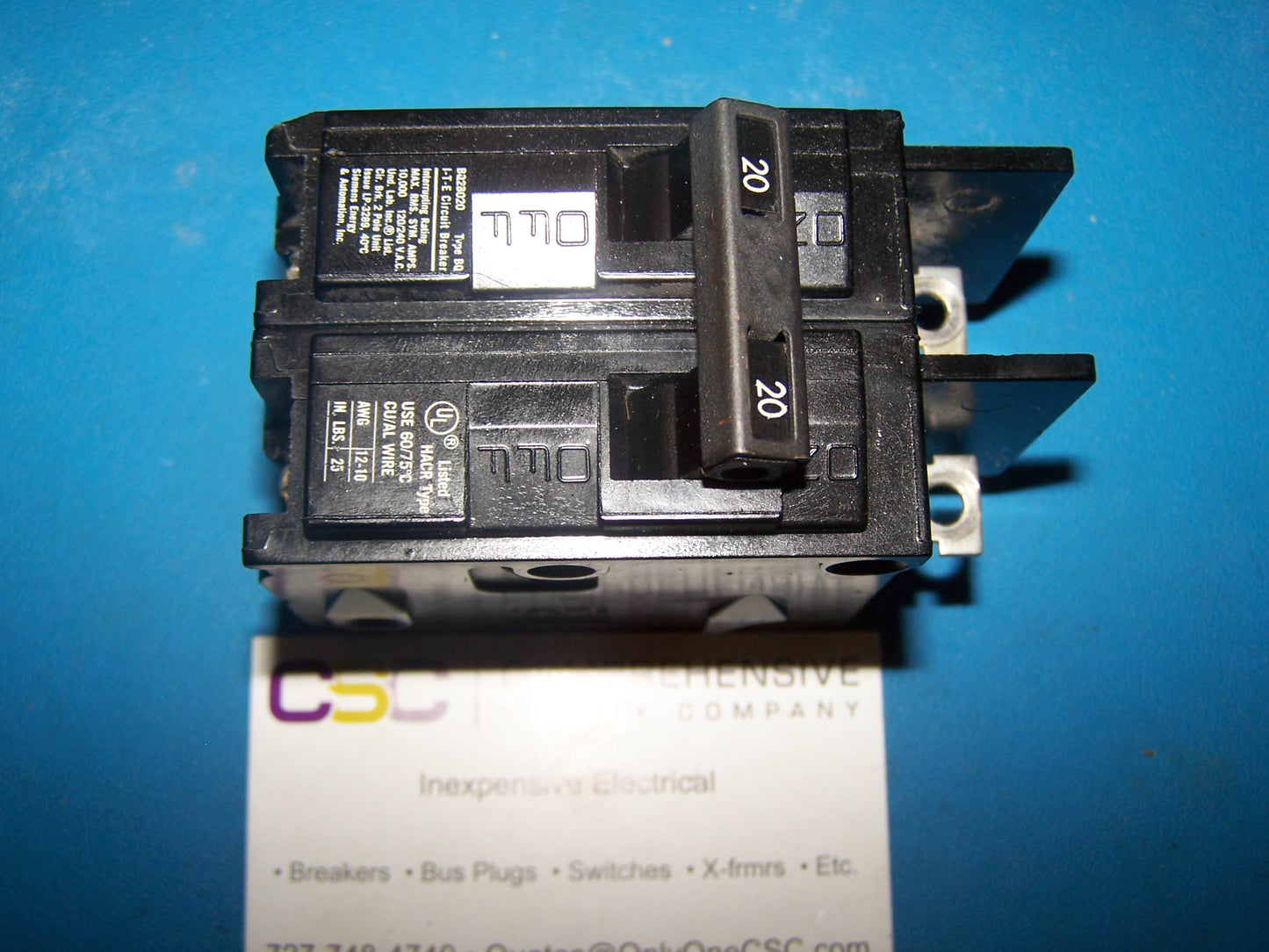 BQ2B020 - Siemens 20A Amp 2P Pole 10kA@120/240V Bolt On Circuit Breaker