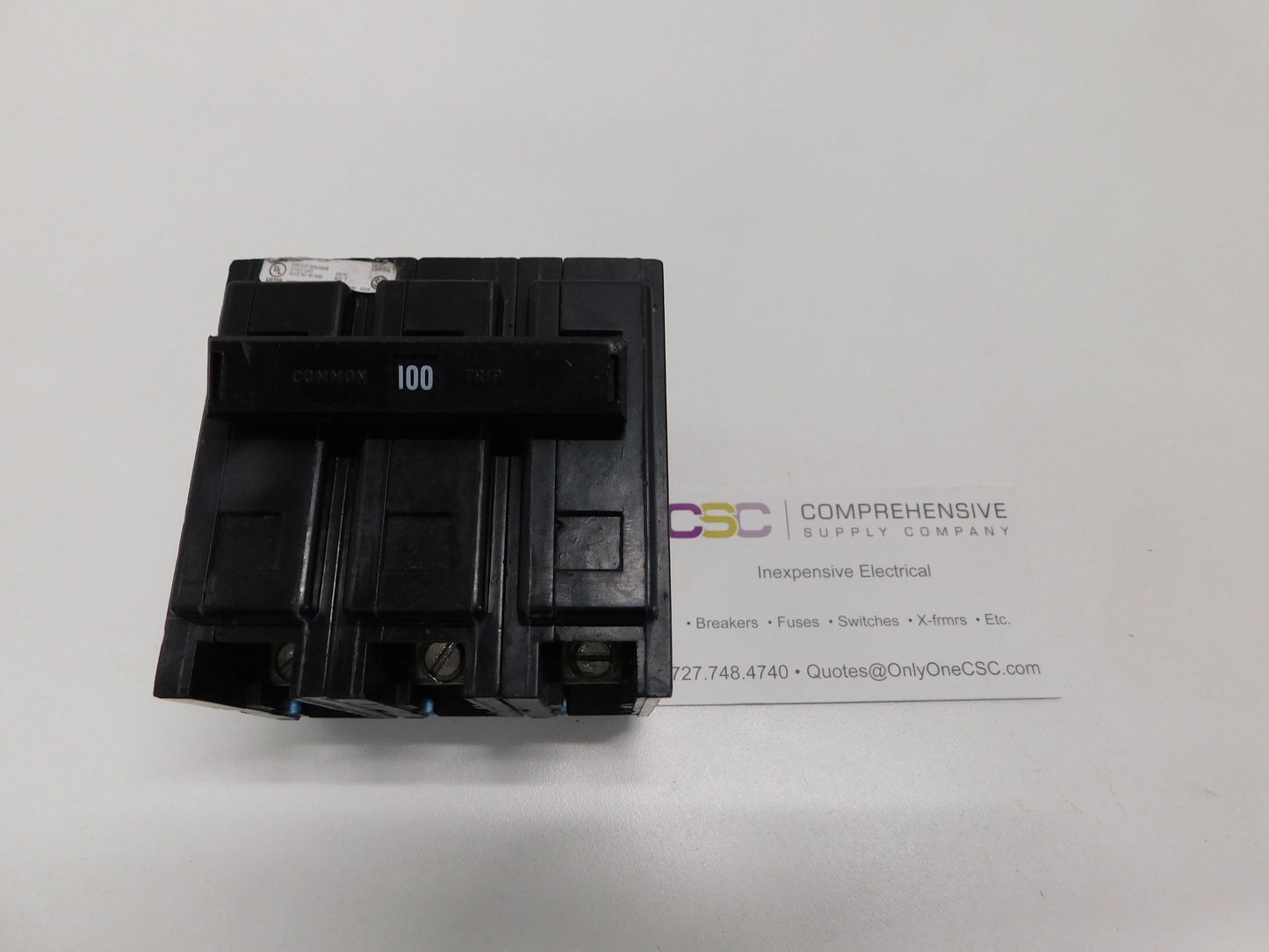 QBHW3100H - Eaton 100A Amp 3P Pole 22kA@240V Bolt On Quicklag Circuit Breaker