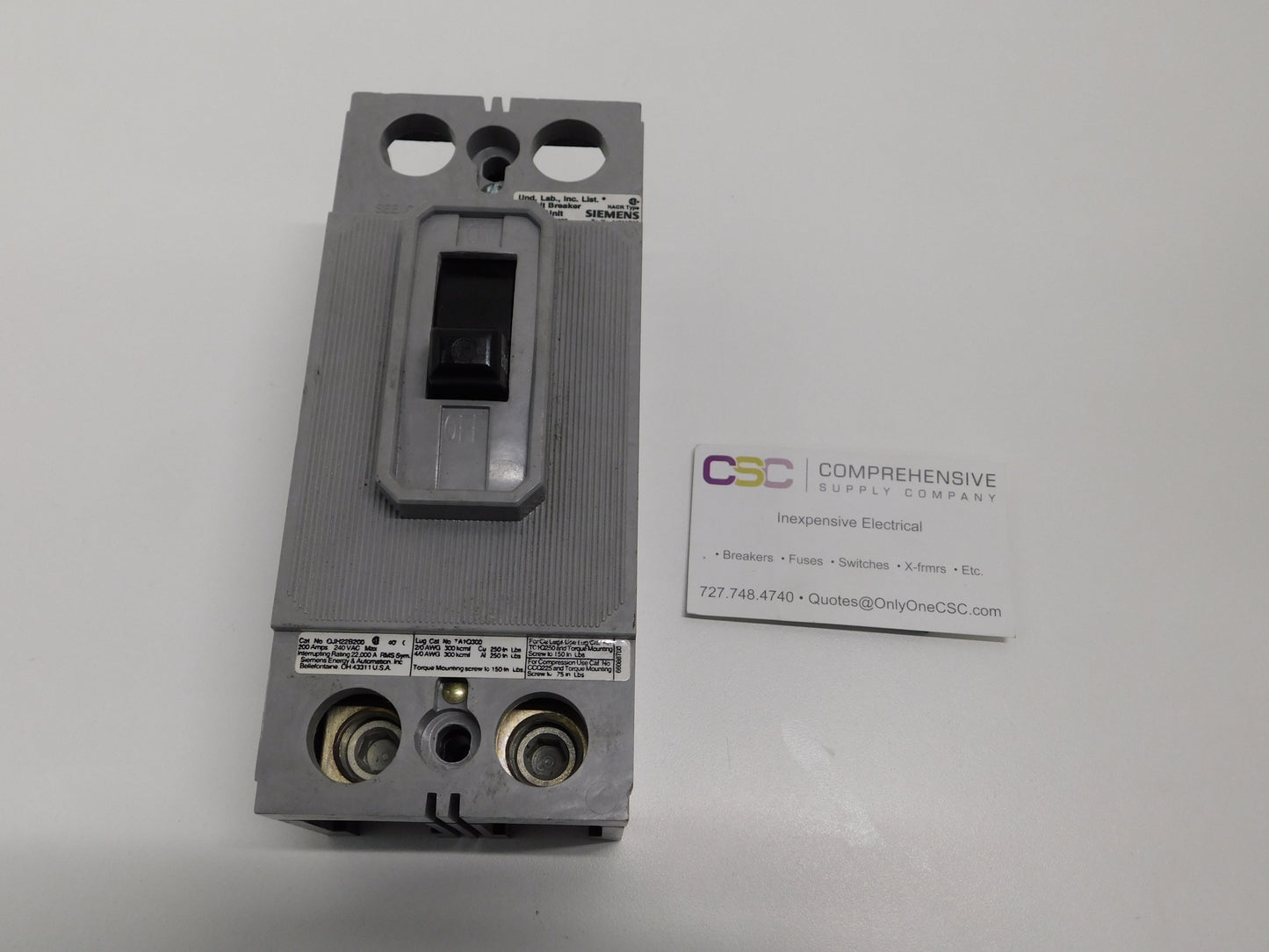 QJH22B200 - Siemens 200A Amp 2P Pole 22kA@240V Bolt On Circuit Breaker
