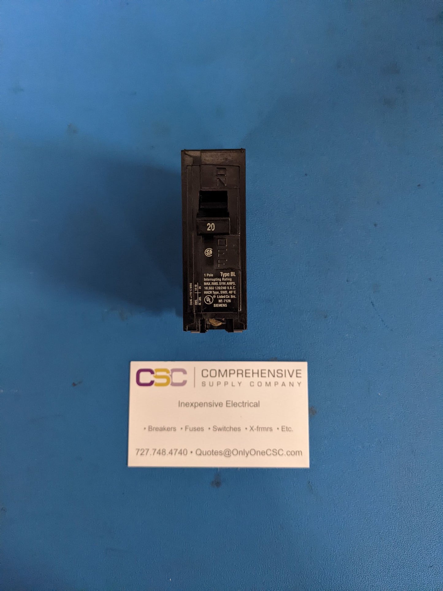 B120 - Siemens 20A Amp 1P Pole 10kA@120/240V Bolt On Circuit Breaker - Older Series