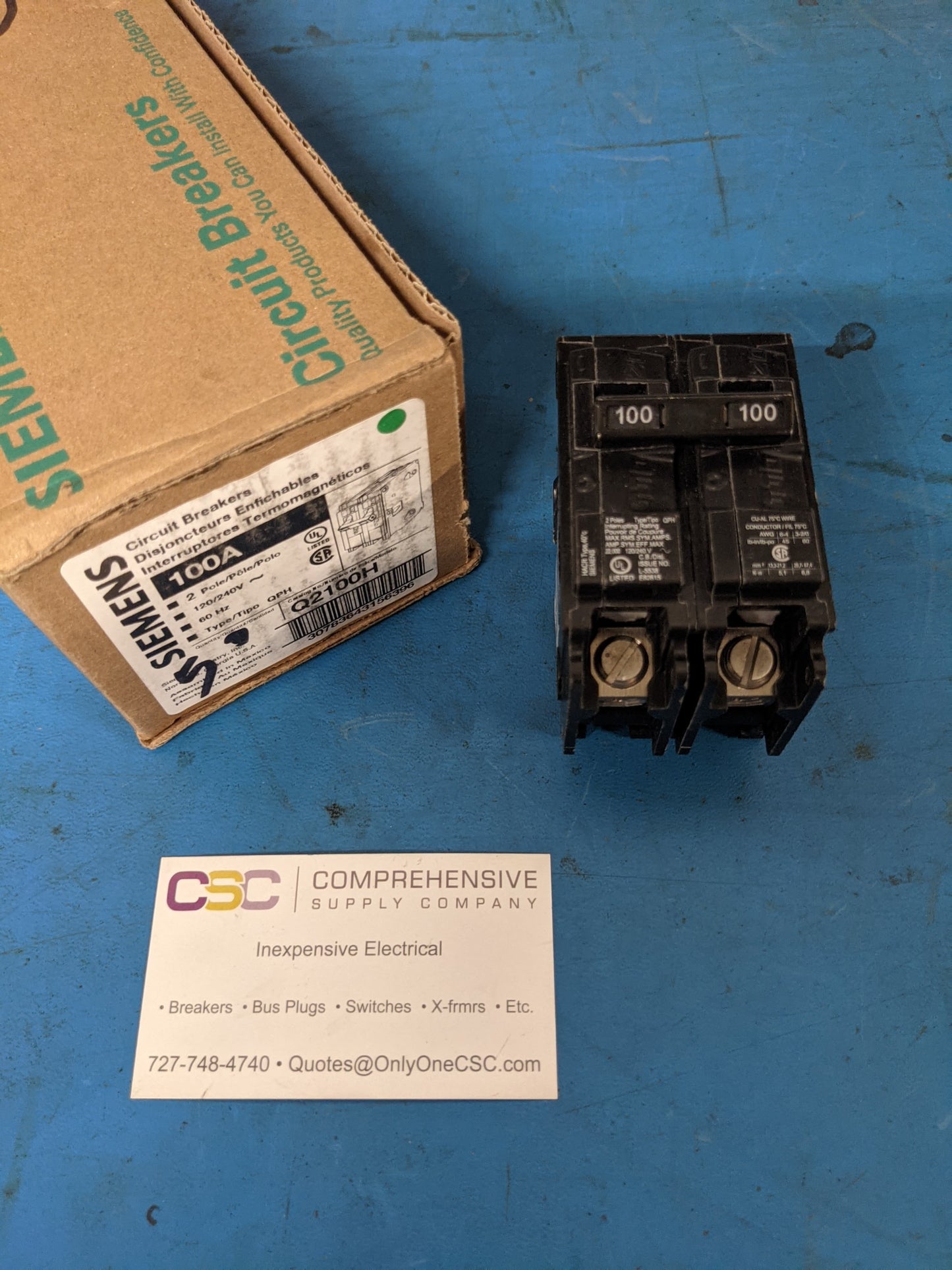 Q2100H - Siemens 100A Amp 2P Pole 22kA@120/240V Plug On Qph Circuit Breaker