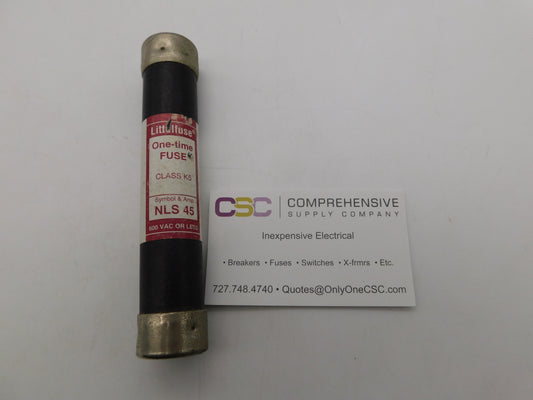 NLS-45 - Littelfuse 45A Amp 600V Class K5 One-Time Cartridge Fuse