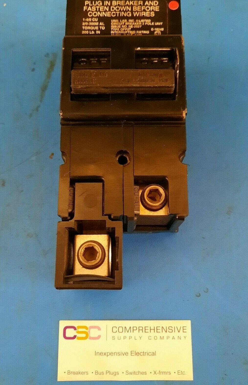 QFP2150T - Zinsco 150A Amp 2P Pole 10kA@120/240V Plug On Main Circuit Breaker W/Offset Lugs