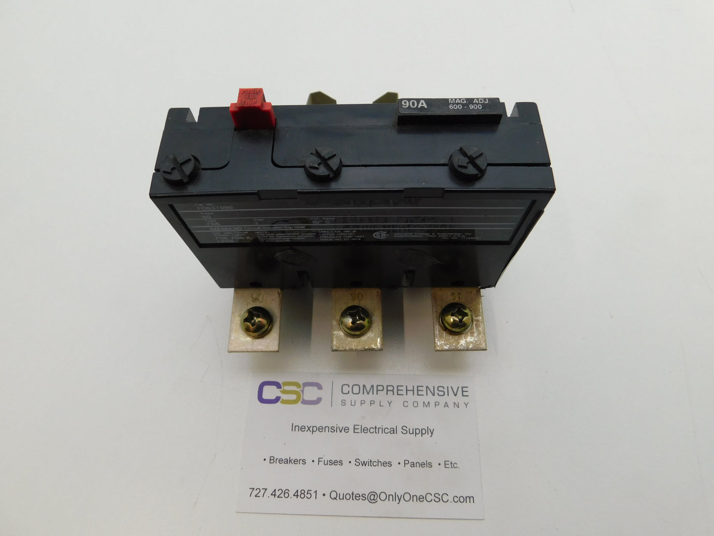 FD63T090 - Siemens 90A Amp 3P Pole 600V Trip Unit For Fd/Hfd/Hhfd Circuit Breaker