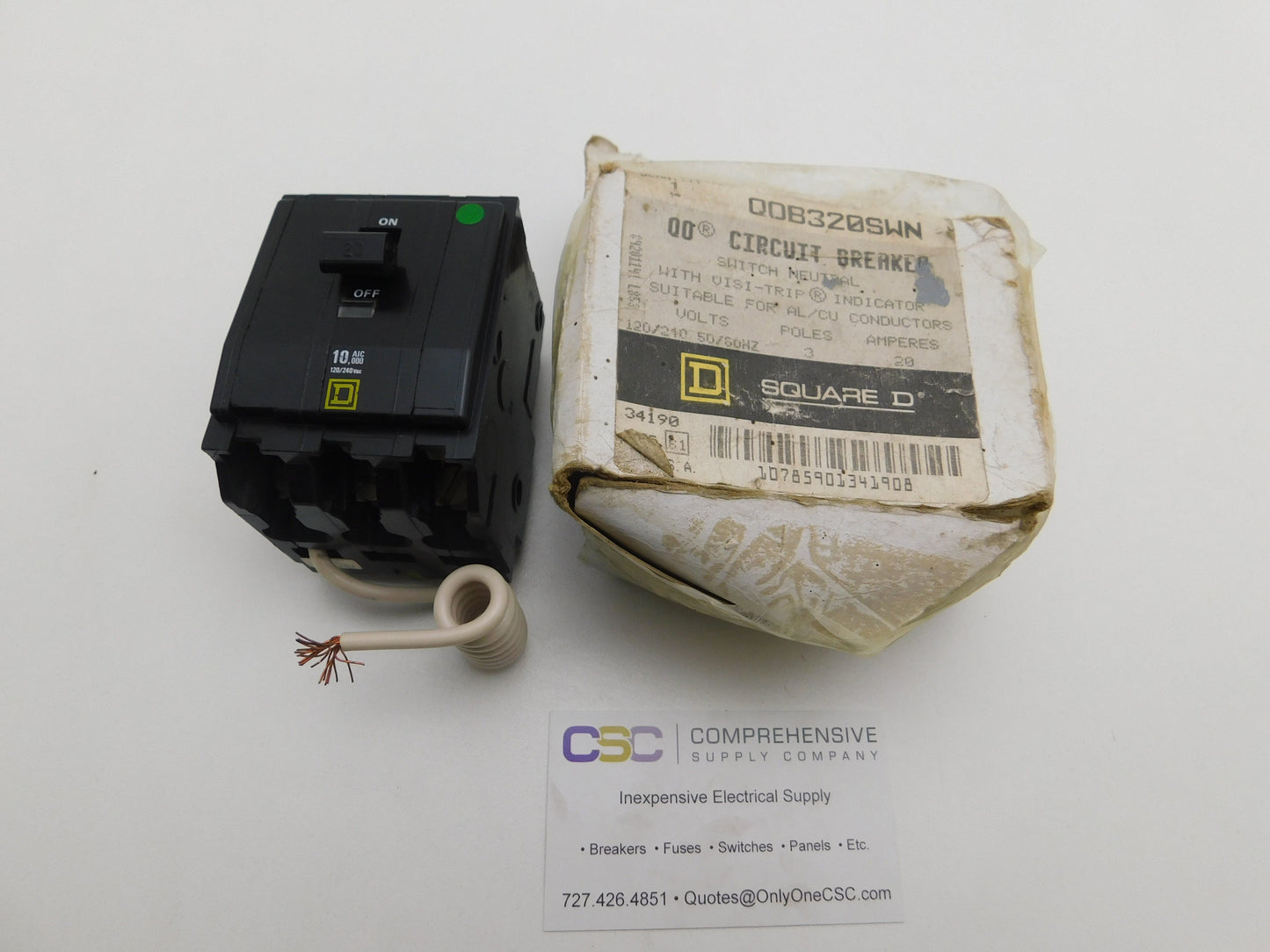 QOB320SWN - Square D 20A Amp 3P Pole 10kA@120/240V Bolt On Circuit Breaker W/Switch Neutral