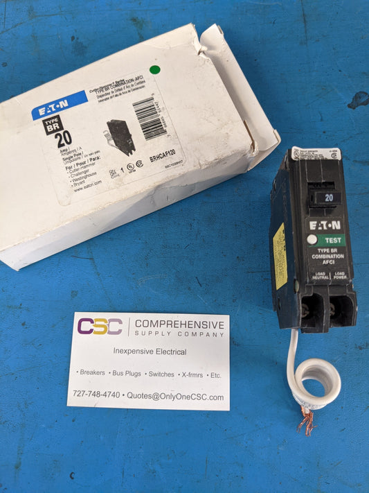 BRHCAF120 - Eaton 20A Amp 1P Pole 22kA@120V Combo Arc Fault AFCI Plug On Br Circuit Breaker