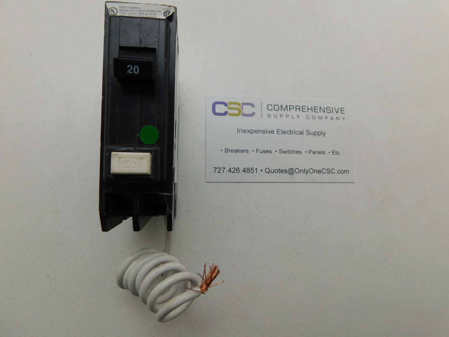 QBGFT1020 - Eaton 20A Amp 1P Pole 10kA@120V Bolt On Ground Fault GFCI Quicklag Circuit Breaker