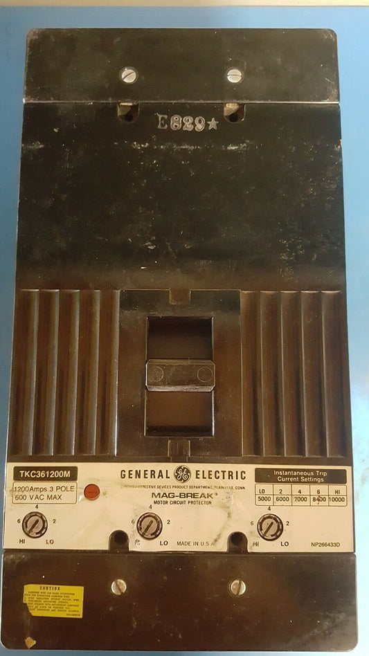 TKC361200M - GE 1200A Amp 3P Pole 600V 30kA@480V Feed Through Circuit Breaker - Older Series