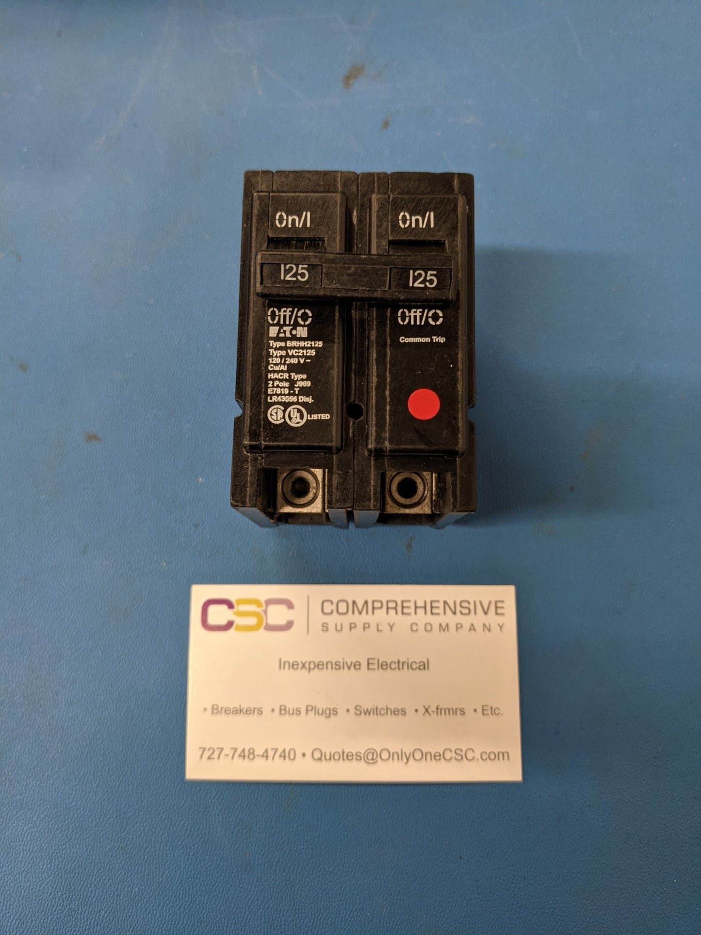 BRHH2125 - Eaton 125A Amp 2P Pole 42kA@120/240V Plug On Circuit Breaker