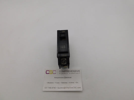 TQL1120 - GE 20A Amp 1P Pole 10kA@120/240V Plug On Circuit Breaker - Older Series
