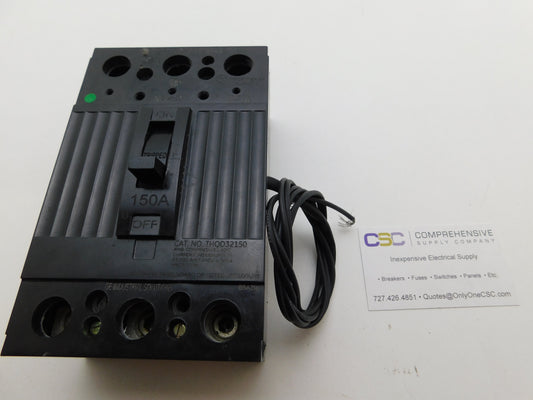 THQD32150ST1 - GE 150A Amp 3P Pole 22kA@240V Bolt On Circuit Breaker W/120V Shunt Trip