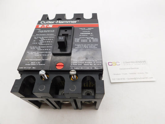 FS320090A - Eaton 90A Amp 3P Pole 22kA@240V Feed Through Circuit Breaker