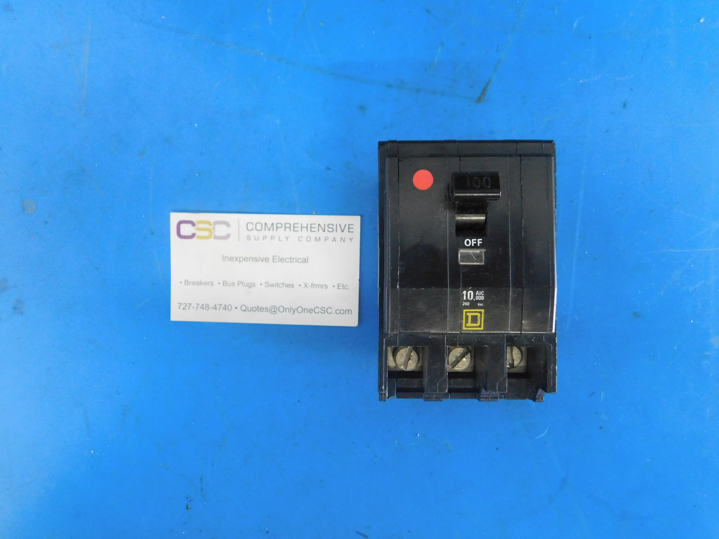 QO3100 - Square D 100A Amp 3P Pole 10kA@240V Plug On Circuit Breaker