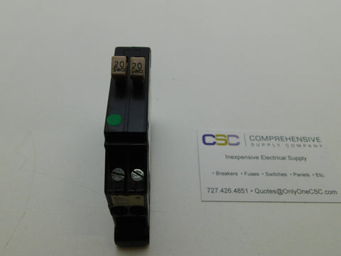 CHT2020 - Cutler Hammer 20/20A Amp 2X1P Pole 10kA@120/240V Plug On Duplex Circuit Breaker